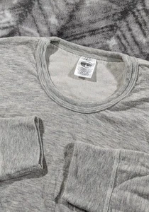 Vtg Duofold Thermal Shirt Merino Wool Blend Base Double Layer Gray Mens Large L - Picture 1 of 9
