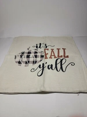 Set of 4 Fall Harvest Throw Pillow Cases Farmhouse Decorative pumpkin patch  - Image 1 of 4