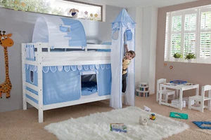 Etagenbett Benni Weiß Lackiert Buche Massiv 90x200 cm mit Rollrosten - Bild 1 von 1