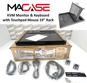 MACASE - RM-KI-P1UKVM - KVM w/MONITOR 15 " For 19" Rack w/MOUSE TOUCHPAD NEW BOX - Picture 1 of 21