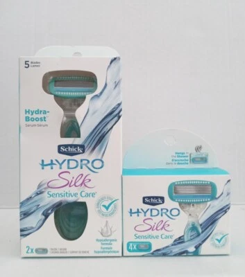(Paquete) Schick Hydro Silk Sensitive Care & Refill 4x Foto 1 de 2