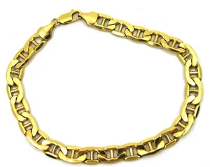 Brazalete de anclaje/marinero de 7 mm para hombre en oro amarillo macizo de 10 quilates de 8,5" de largo - Imagen 1 de 8