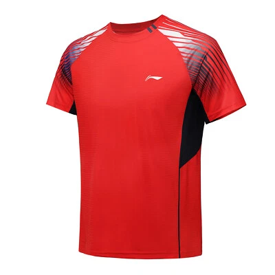 Camiseta Adulto Infantil Li-Ning Esportes Manga Curta Roupas de Tênis Badminton Usar - Imagem 1 de 4