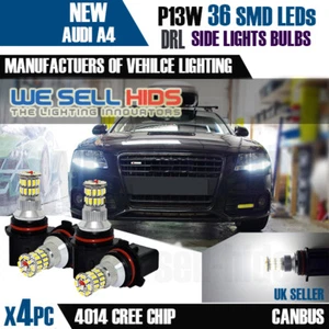 4 x P13w 36 SMD LEDS AUDI A4 B8 DRL DAYTIME RUNNING LIGHTS WHITE BRIGHT KIT - Picture 1 of 6