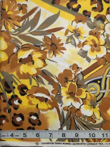 Floral Animal Print 1.75yd Schwartz -Liebman Cranston Cotton Sew Quilt Fabric - Picture 1 of 3