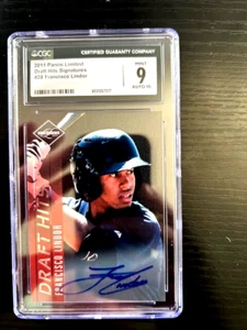 2011 PANINI LIMITED DRAFT SIGNATURE FRANCISCO LINDOR CGC 9 - Picture 1 of 2