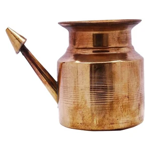 Pure Copper Neti Lota Kalash Traditional Ramjhara Prayer Hindu Pooja Diwali - Imagen 1 de 3