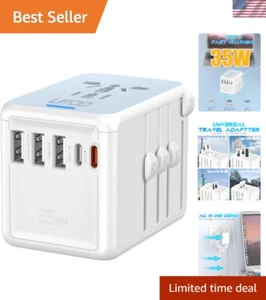 PD35W Universal Travel Adapter with 6 USB Ports - Worldwide Fast Charging Sol... - Picture 1 of 9