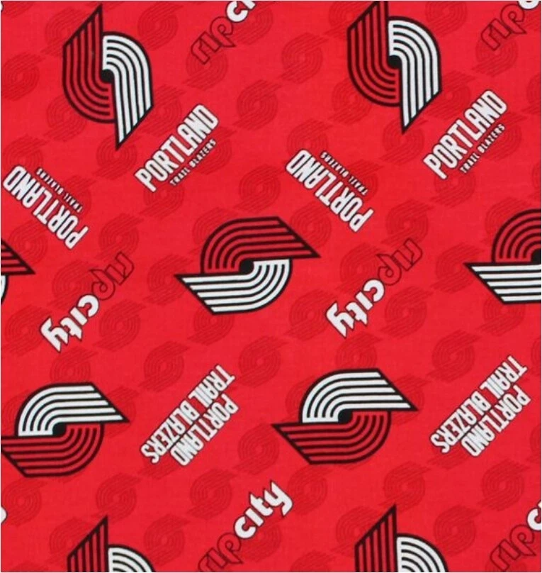 NBA Portland Trailblazers Logo Red Cotton Fabric by the Yard - Image 1 of 1