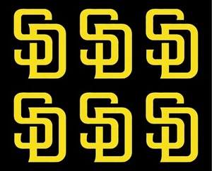 San Diego Padres MLB Baseball Vinyl Decals cup phone small Stickers Set of 6 - Picture 1 of 5