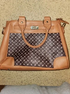 Danbury Mint Brown Initial Satchel Handbag, CT - Picture 1 of 4