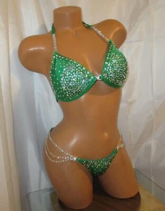 competition bikini posing suit  HUNTER GREEN  brand new never worn - Picture 1 of 4