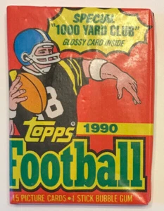 1990 Topps Football Cards, 1 Unopened Sealed Wax PACK From Wax Box, 15 Cards - Picture 1 of 2