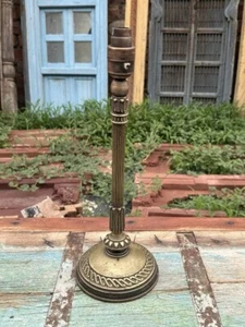 Antique Old Brass Beautiful Design Table Electric Lamp Without Shade - Picture 1 of 15