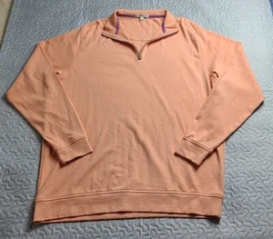 Peter Millar Quarter 1/4 Zip Pullover Herren XL Lachs Rosa Shirt Langarm - Bild 1 von 7