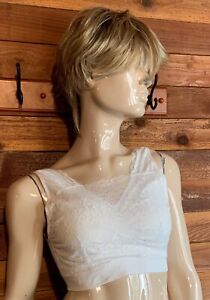 VINTAGE BREEZIES WHITE SIZE LARGE BRA with LACE  #16203