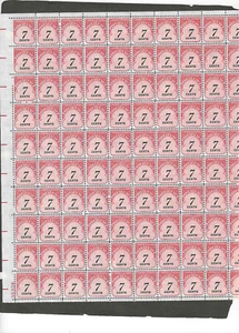 #J95 1959 7c POSTAGE DUE SHEET OF 100 MNH SHINY GUM - Picture 1 of 1