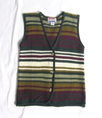vintage striped sweater vest women - Image 1 of 4