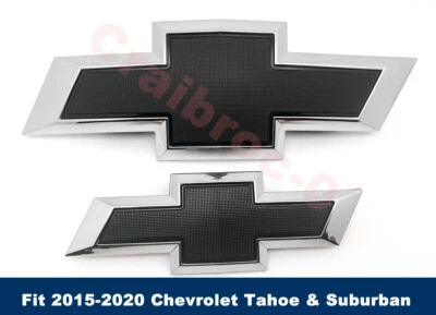  Chrome 2015 - 20 Chevrolet Tahoe Suburban Bowtie Front & Rear Emblem Badge Set - Image 1 of 4