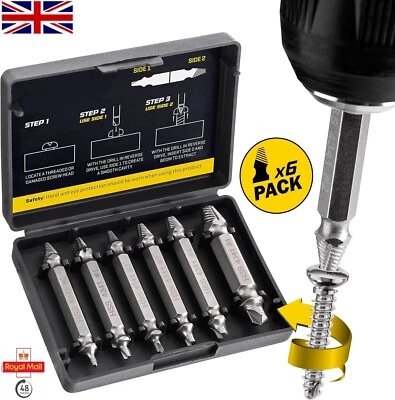 COMET 6 Pack Damaged Screw Extractor Remover for Stripped Head Screws Nuts Bolts