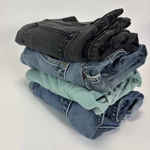 Mens Distressed Work Jeans Pants Lot 4 Pairs Destroyed Holes Crotch 34/36x30 VTG - Picture 1 of 23