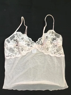 Vintage Lace Top Sheer Cami  Pink Size Medium Fairy - Image 1 of 4