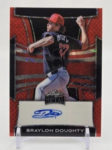 2025 Leaf Metal Baseball Braylon Doughty Autograph 1/3 Red Prismatic LASER - Bild 1 von 2
