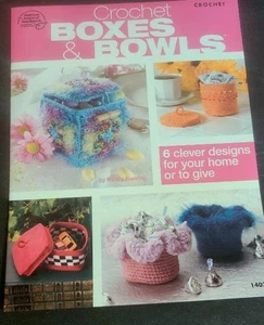 Folleto patrón ganchillo CAJAS Y CUENCOS 6 diseños seminuevos - Imagen 1 de 4