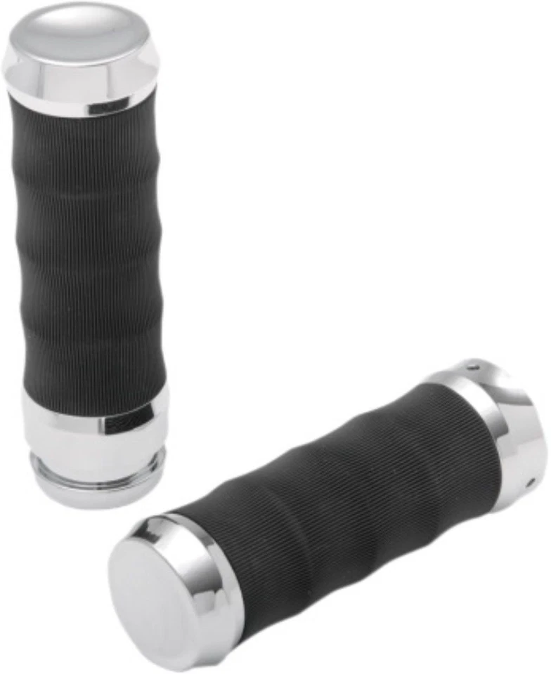 Empuñaduras de mano Drag Specialties 0630-1134 Riptide cromadas y de goma para TBW electrónica Foto 1 de 1