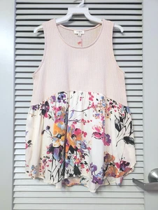 Creme Mix Blumen Waffelstruktur Slevless Top M Urban Outfitters Ohrringe - Bild 1 von 4