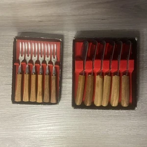 Esparcidores de horquillas para aperitivos 12 perillas mango de madera de cóctel acero inoxidable Japón MCM - Imagen 1 de 12