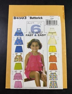 Butterick Sewing Pattern Girls Top Skirt Shorts Easy B4503 Vc6 - Picture 1 of 3