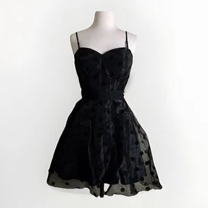 The Sang schwarz gepunktetes Tüll Minikleid Größe Small - Bild 1 von 8