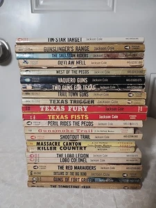 Vtg Western Paperback Books, Jackson Cole, Cowboys, Wild West - Lot of 22 - Picture 1 of 13