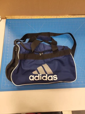 Adidas Duffel Bag Blue Black White Gym Travel Sport Carry On Shoulder Bag - Image 1 of 4
