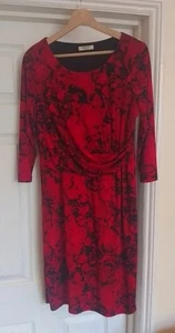 Precis Petite - Women's Pleated Pencil Dress- Roses,Lined- Size 12 - Picture 1 of 5