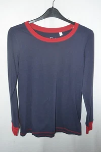 Top pijama manga larga vintage impermeable para hombre azul marino y rojo talla pequeña - Imagen 1 de 3