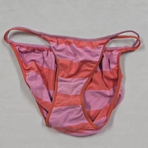 De Colección Victoria's Secret ROSA Raro Rayas Doble Cuerda Algodón Bikini Panty S Pequeño - Imagen 1 de 5