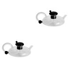 2 Pieces Stove Top Teapot Blooming Kettle Rat Tail Coffee High Borosilicate