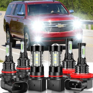 Para For Chevy Suburban 2015-2020 LED faro alto / bajo + Kit de luz antiniebla - Picture 1 of 12
