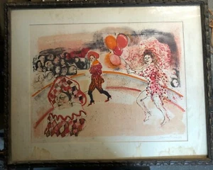 MARCIA MARX CIRCUS CLOWN THEME LITHOGRAPH SIGNED & NUMBERED - Picture 1 of 4