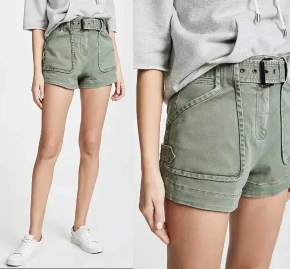 Дерек Лам 10 crosby monterey fatique зеленый платье шорты карго армия высокая талия 6 - Изображение 1 из 4