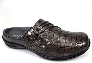 Easy Street Holly Pewter Patton Mule Flats Casual Shoes Women's Size 6.0 WW, NEW - Picture 1 of 11
