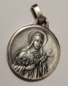ANCIEN PENDENTIF MEDAILLE ST THÉRÈSE ARGENT MASSIF SIGNÉ : A. AUGIS fdt # K20 - Picture 1 of 2