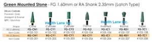 Meta BesQual Dental Green Mounted Stones Points Silicone Carbide FG / RA Box/12 - Picture 1 of 8