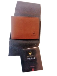 DONBOLSO Quality Leather Wallet "Madrid" Brown RFID Protected Hand Made NEW - Picture 1 of 12