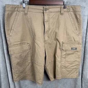 Wrangler Casual Cargo Shorts Men 40 Tan Cotton Slash Pockets Zip Fly Relaxed Fit - Picture 1 of 8