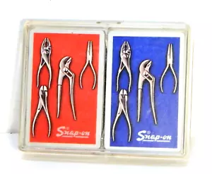 Strumenti a scatto vintage carte da gioco set doppio custodia in plastica rossa blu - Foto 1 di 4