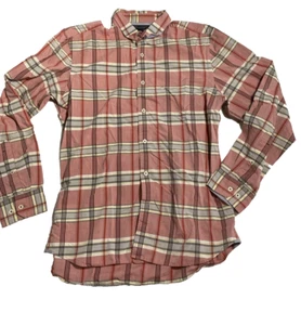 Banana Republic Hombres 16-16 1/2 Rosa Cuadros Manga Larga Algodón - Imagen 1 de 11