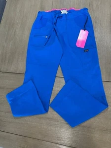 KOI Lite poly Royal Blue scrub pants S petite - Picture 1 of 5